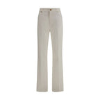 White Cotton Straight-Leg Jeans