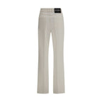 White Cotton Straight-Leg Jeans