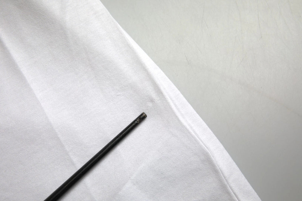 White Logo Patch Cotton Crew Neck T-shirt