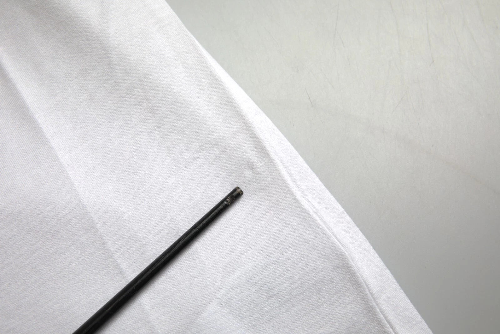 White Logo Patch Cotton Crew Neck T-shirt