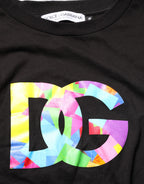 Black Logo Print Cotton Crew Neck T-shirt