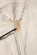 Off White Cotton Full Zip Denim Men Blouson Jacket