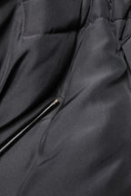 Black Silk Padded Parka Men Coat Jacket