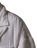 White Silk Padded Parka Men Coat Jacket