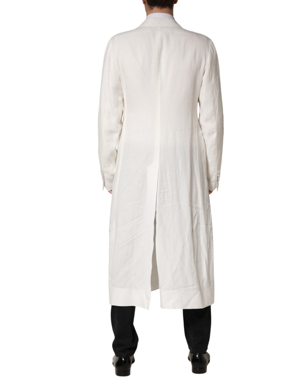 White Double Breasted Men Trench Coat Jacket
