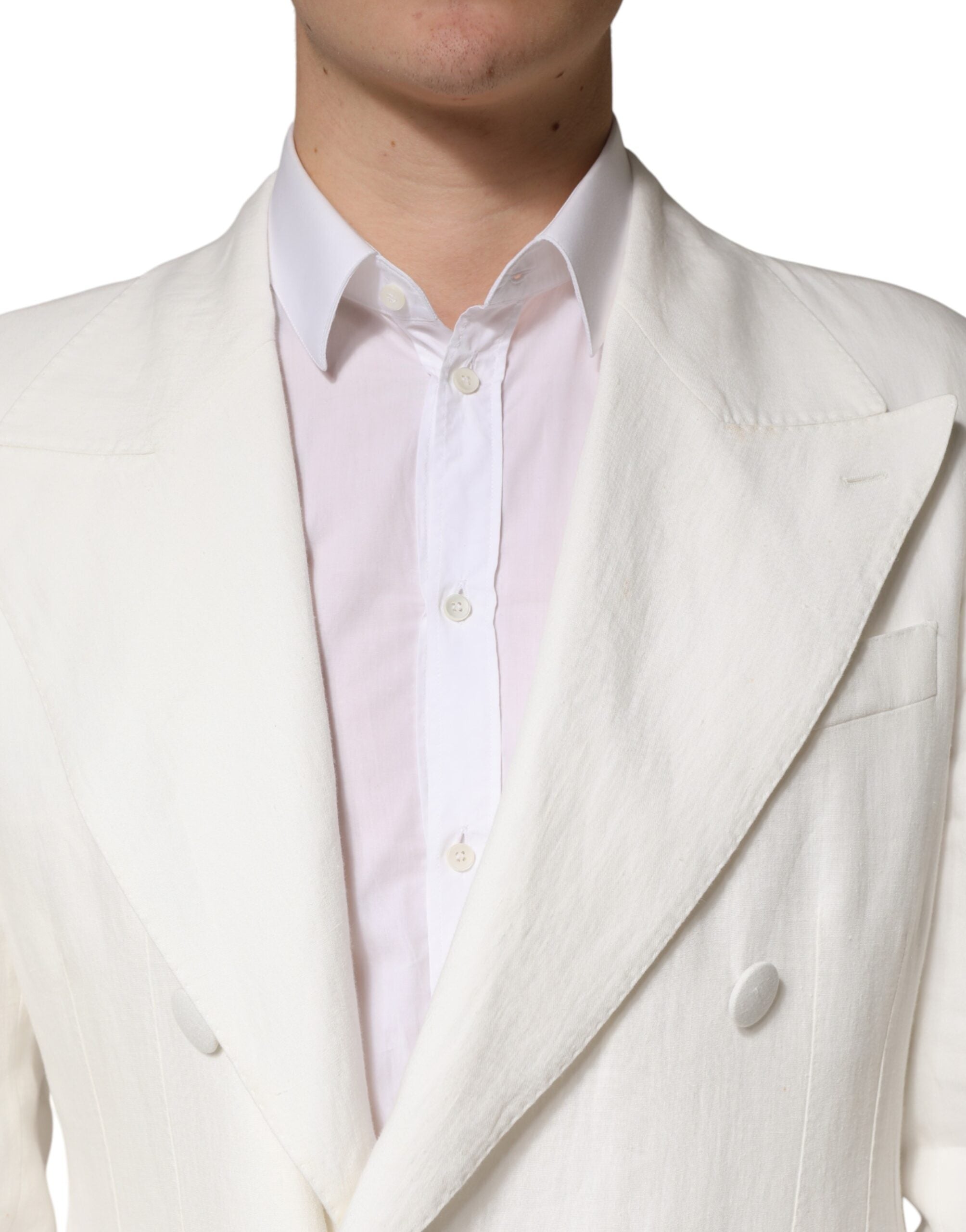 White Double Breasted Men Trench Coat Jacket