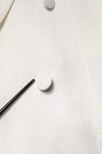 White Double Breasted Men Trench Coat Jacket