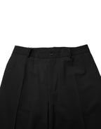 Black Wool Straight Men Dress Trouser Pants