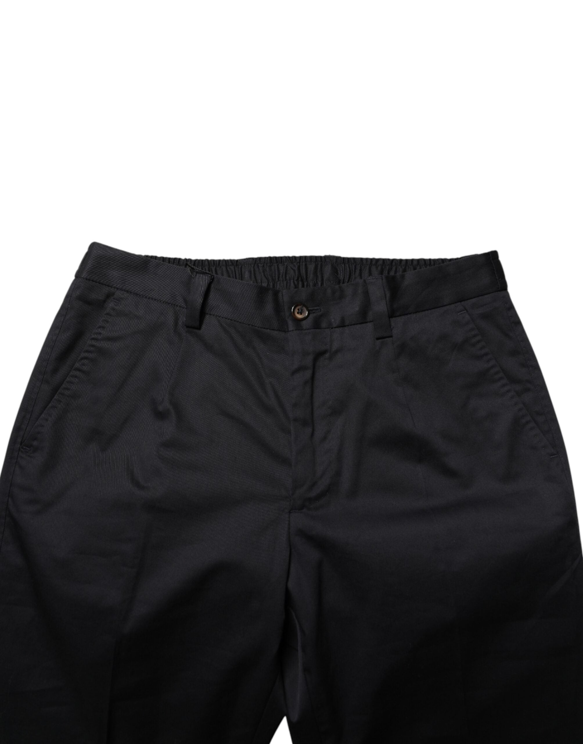 Dark Blue Cotton Skinny Dress Trouser Pants