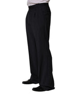 Black Stripe Straight Men Dress Trouser Pants