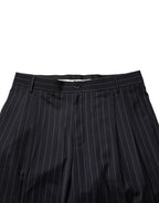 Black Stripe Straight Men Dress Trouser Pants