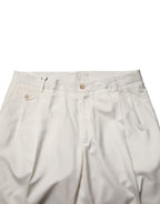 White Silk Tapered Dress Men Trouser Pants