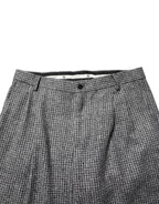 Gray Houndstooth Straight Dress Trouser Pants