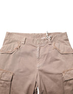Beige Straight Cargo Chino Men Trouser Pants