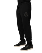 Black Logo Cotton Skinny Jogger Trouser Pants