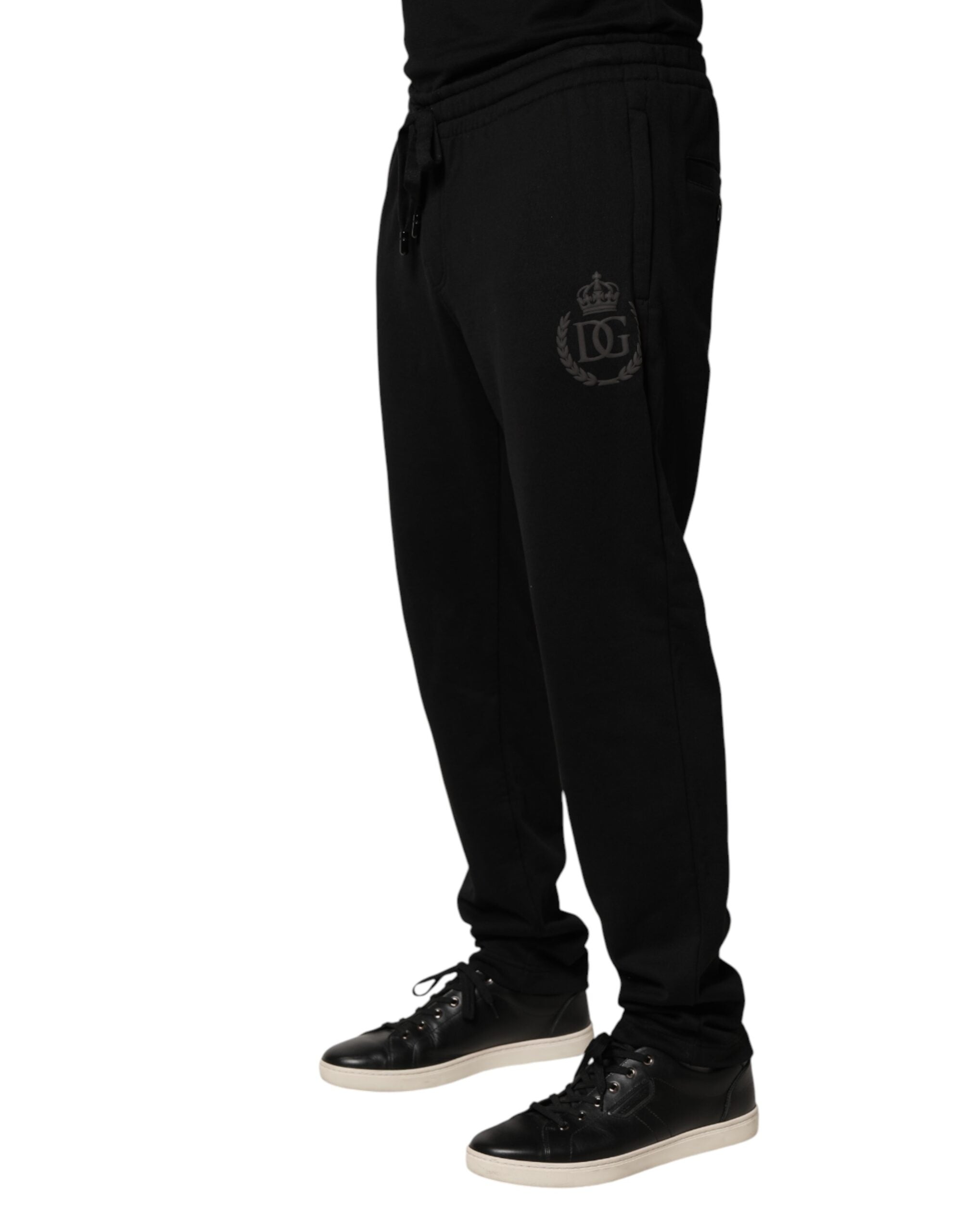 Black Logo Cotton Skinny Jogger Trouser Pants