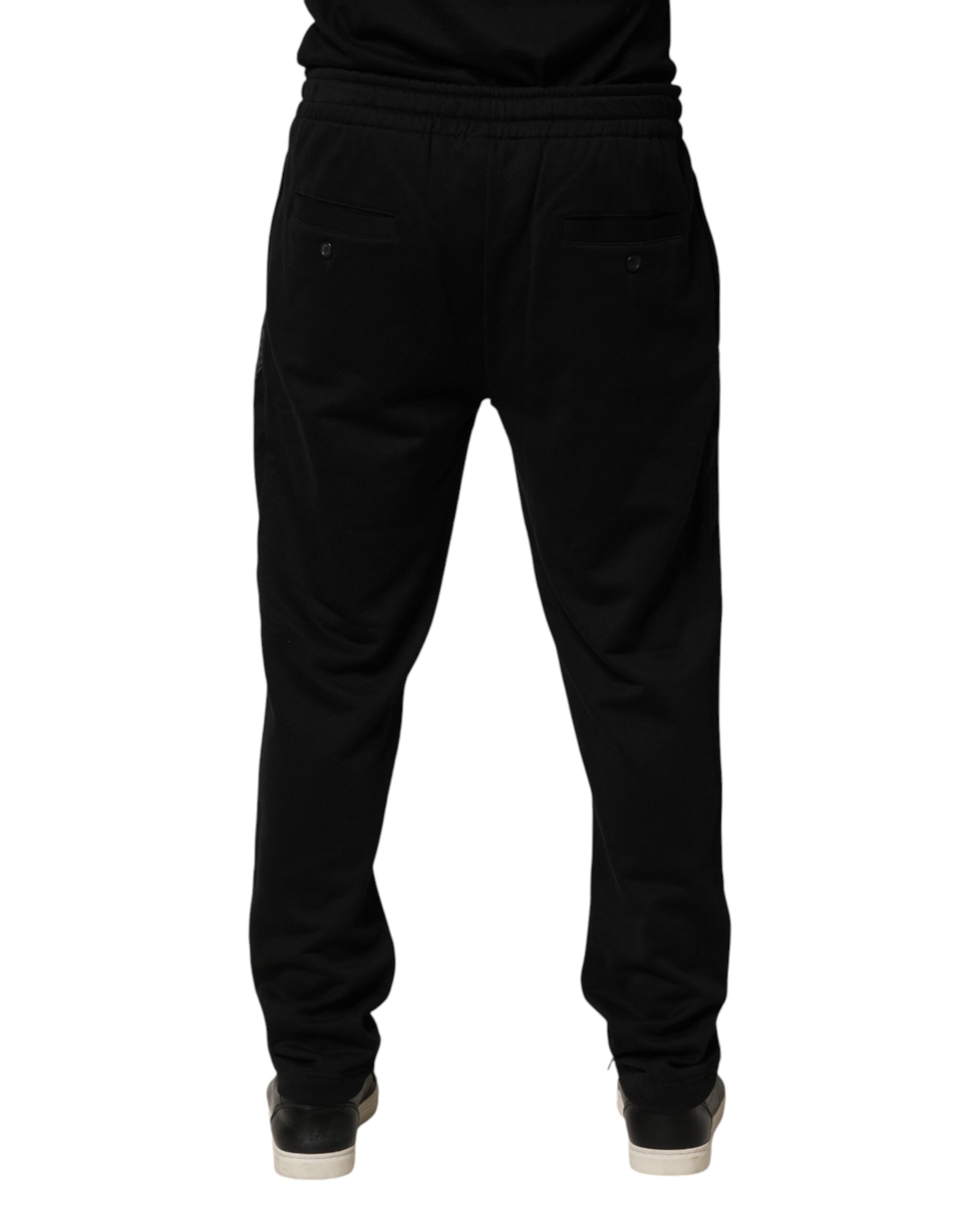 Black Logo Cotton Skinny Jogger Trouser Pants