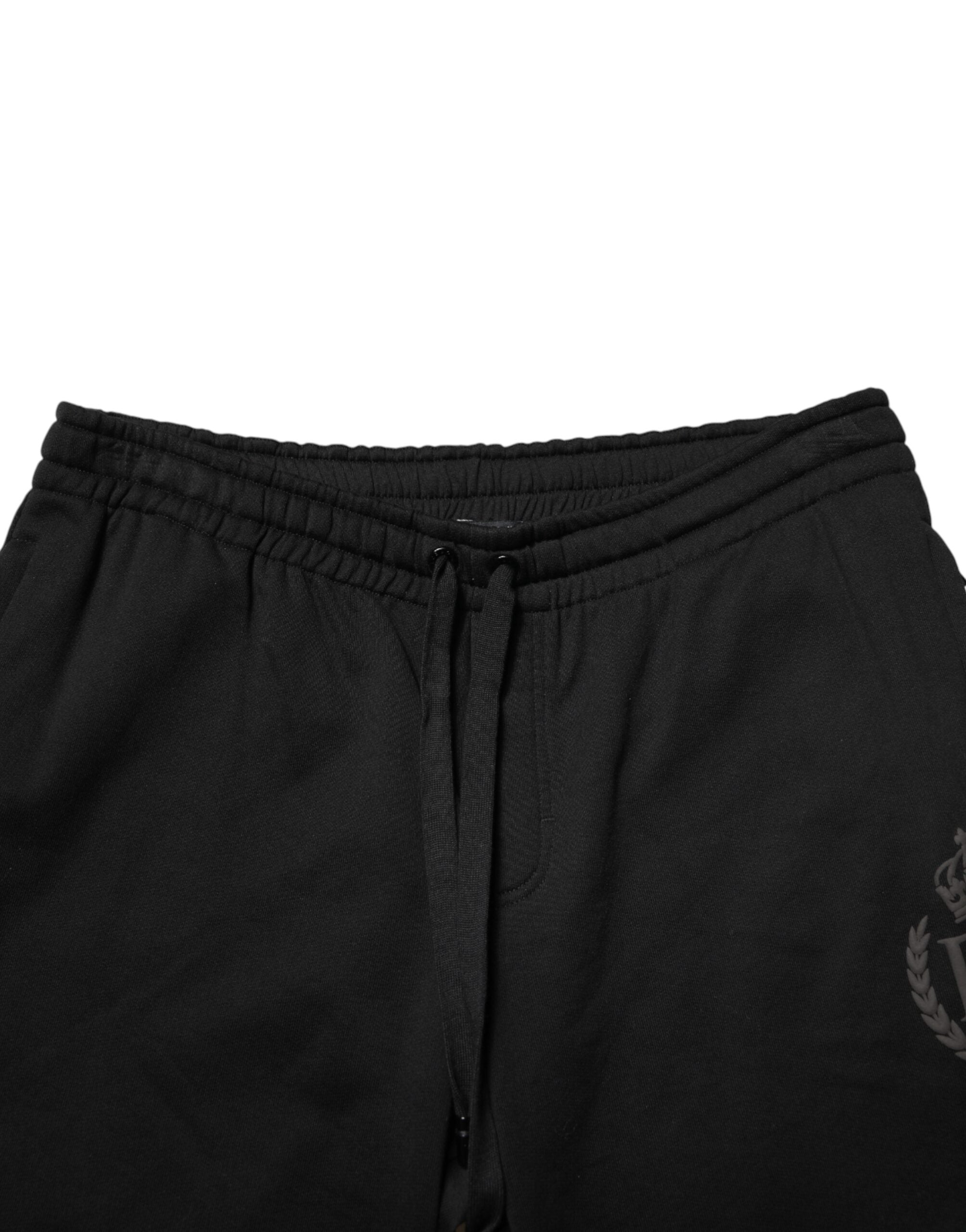Black Logo Cotton Skinny Jogger Trouser Pants