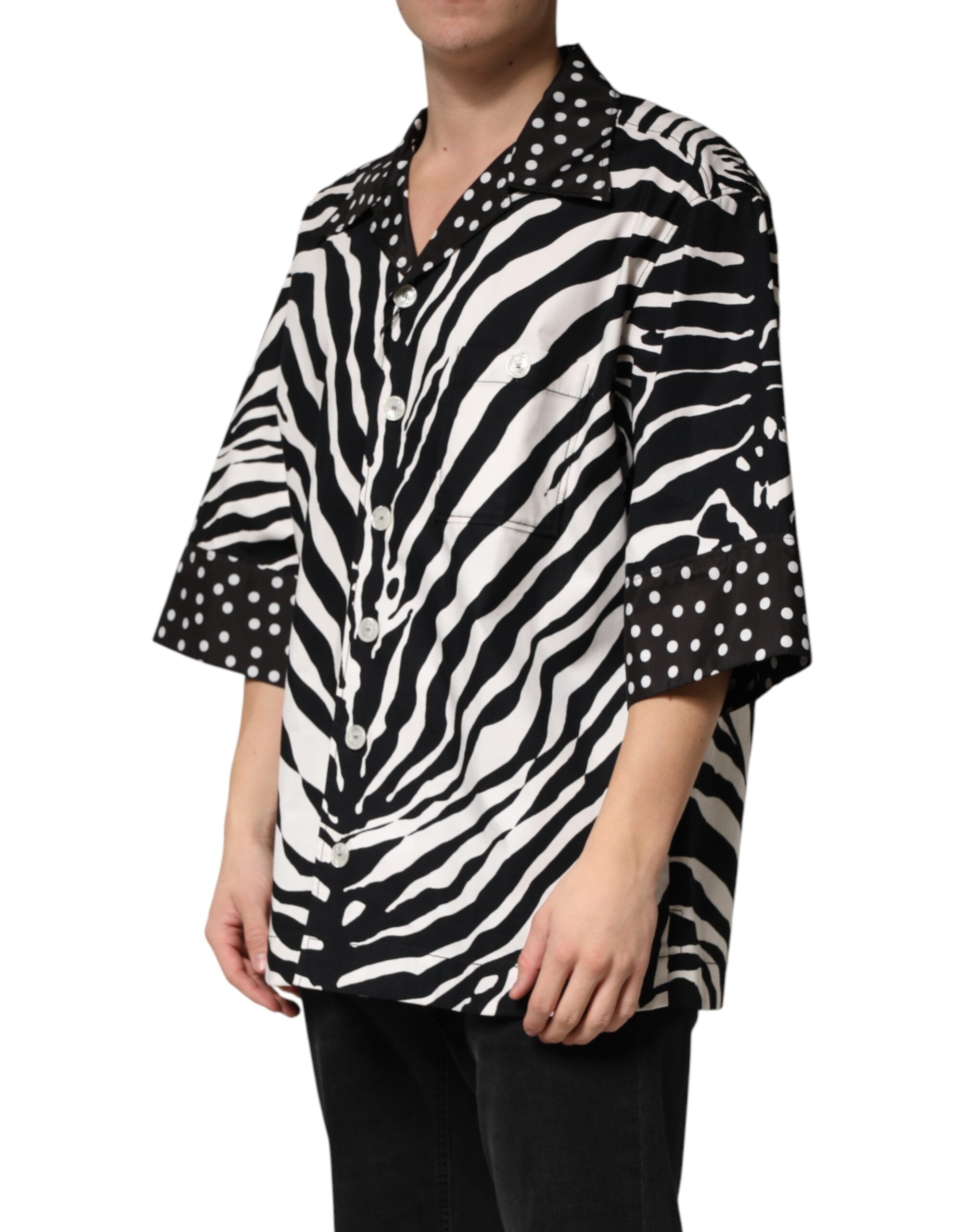 Black White Zebra ButtonDown Oversize Shirt