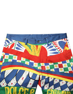 Multicolor Carretto Print Men Bermuda Shorts