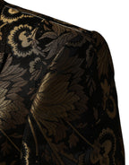 Black Gold Jacquard Single Breasted 2PC Suit