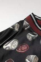 Black Ring Print CrewNeck Sweatshirt  Sweater