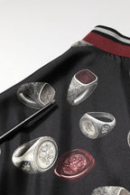 Black Ring Print CrewNeck Sweatshirt  Sweater