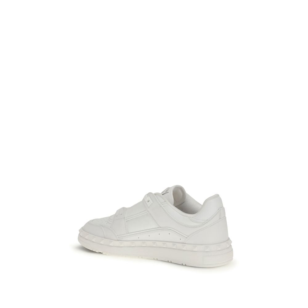 White Calf Leather Bos Taurus Low Top Sneakers
