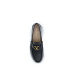 Black Calf Leather Bos Taurus Slip-On Loafers
