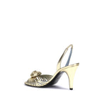 Gold Calf Leather Bos Taurus Stiletto Heel Sandals