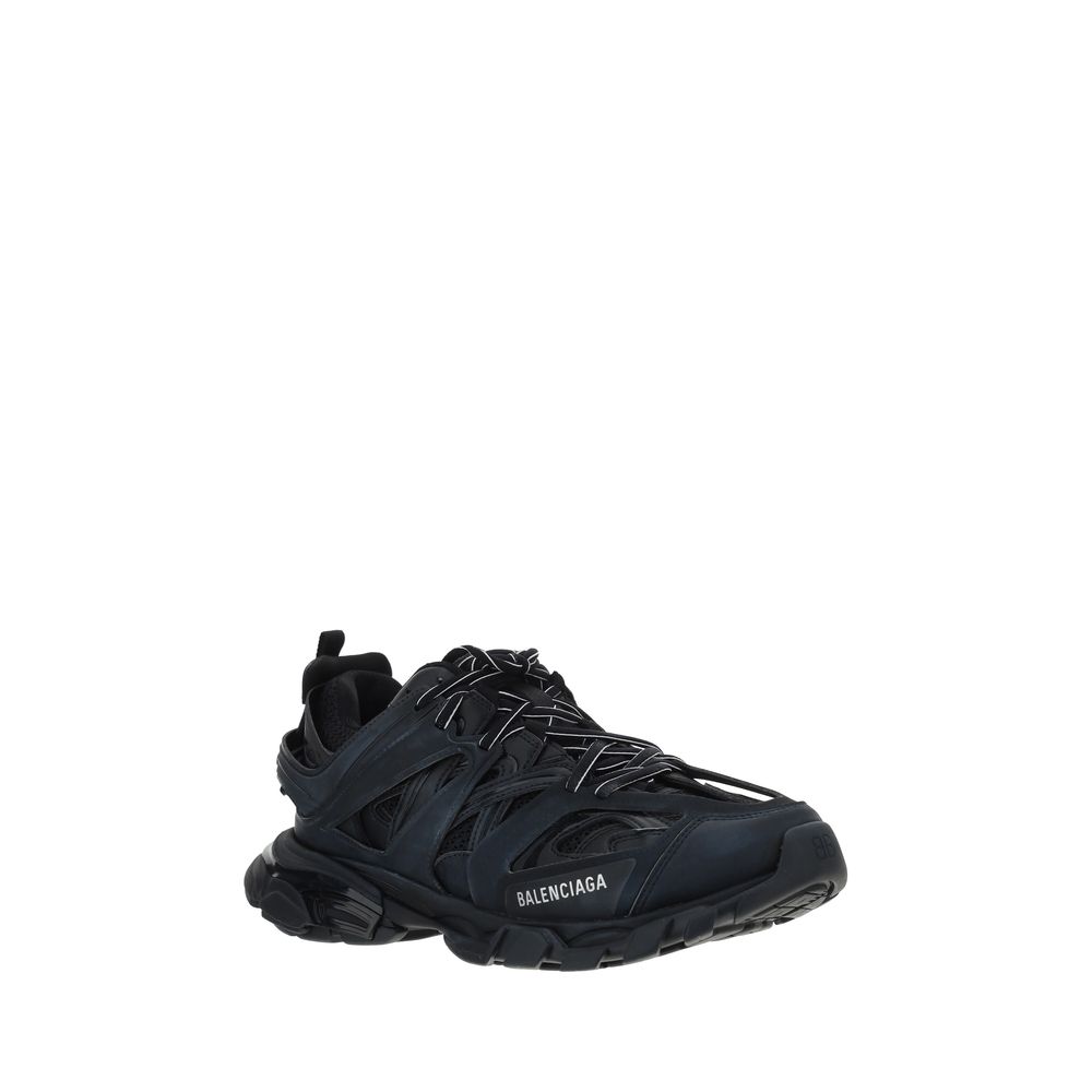 Black Polyethylene Athletic Sneakers