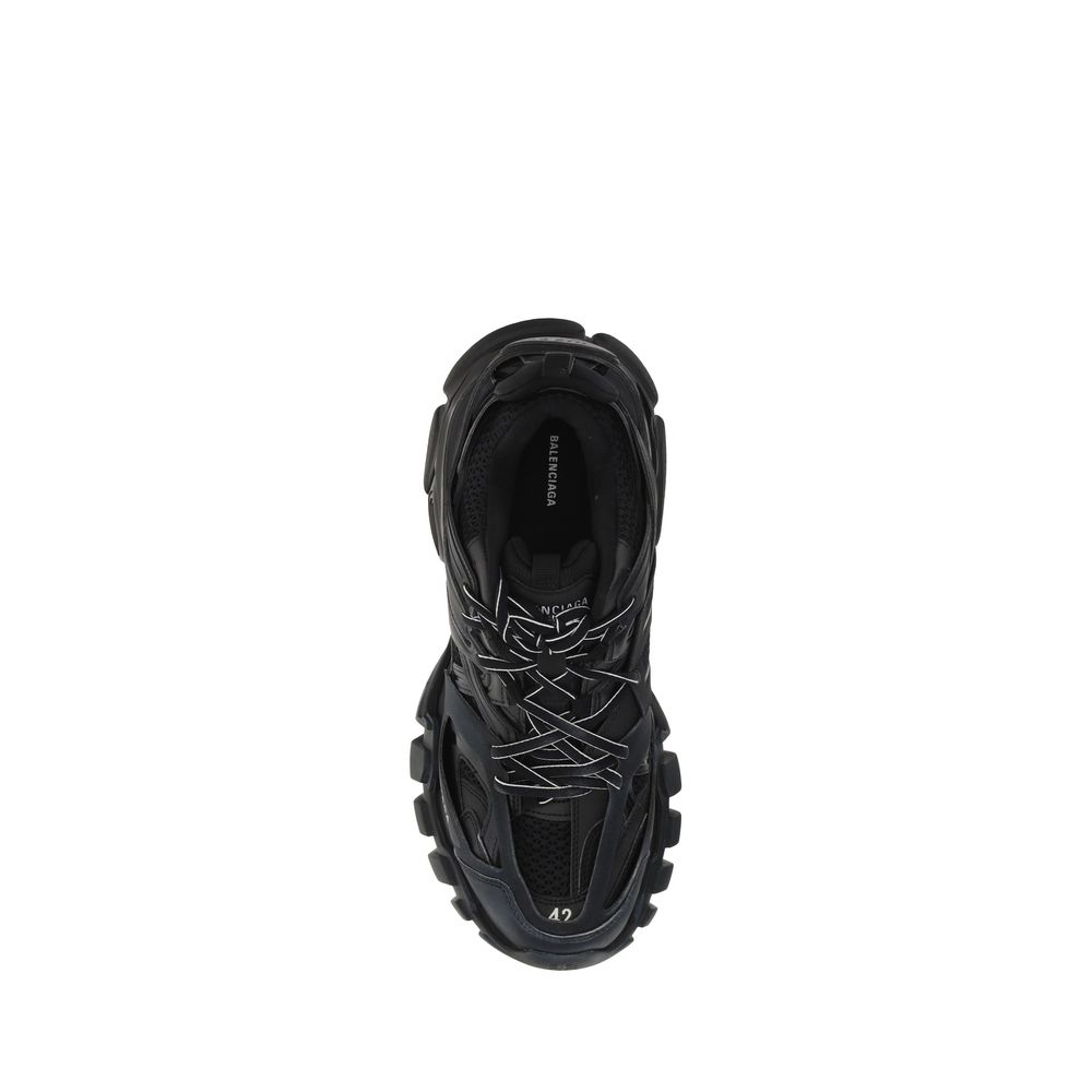 Black Polyethylene Athletic Sneakers
