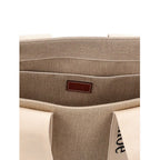 Beige Linen Tote Bag