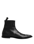 Black Chelsea Men Short Ankle Boots Shoes