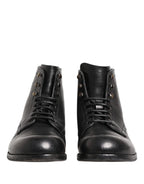 Black Lace Up Short Ankle Boots Men Shoes