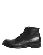 Black Lace Up Short Ankle Boots Men Shoes