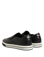 Black Leather Signature Figures Sneakers Shoes