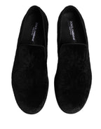 Black Velvet Slip On Loafers Formal Men Shoes