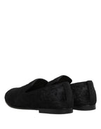 Black Velvet Slip On Loafers Formal Men Shoes