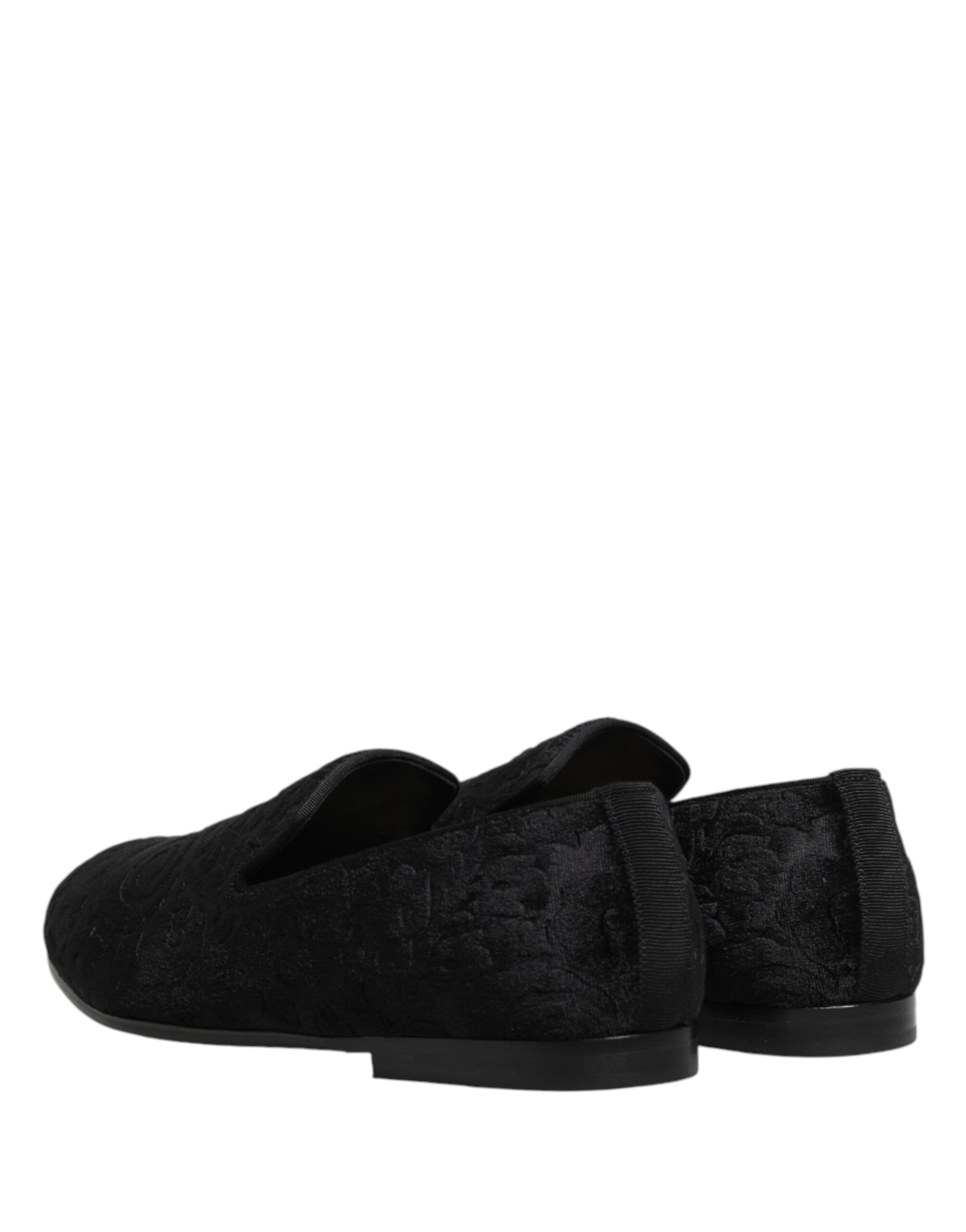 Black Velvet Slip On Loafers Formal Men Shoes