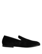 Black Velvet Slip On Loafers Formal Men Shoes