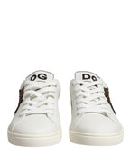 White Leather Sacred Heart Patch Sneakers Shoes