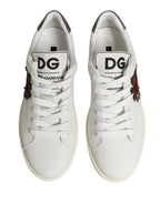 White Leather Sacred Heart Patch Sneakers Shoes