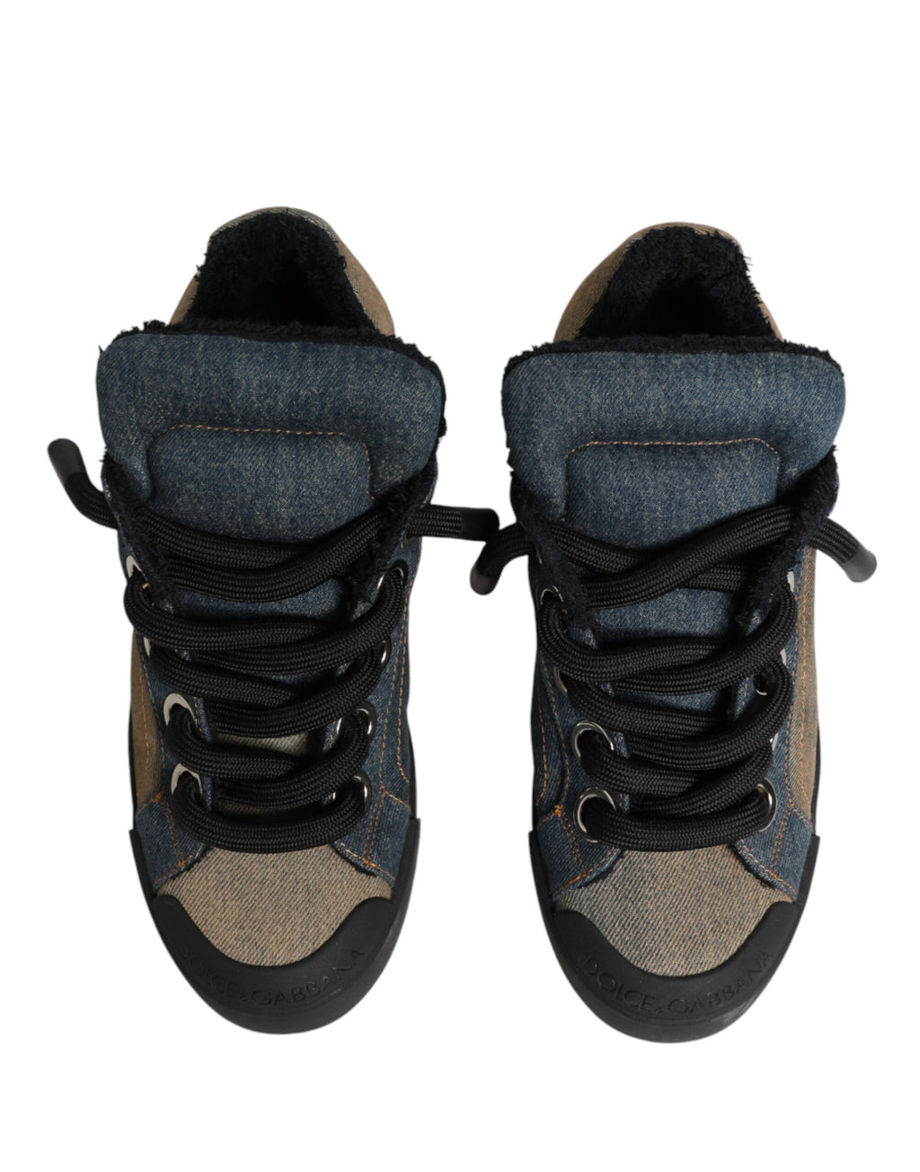 Multicolor Color Block Denim Low Top Sneakers Shoes