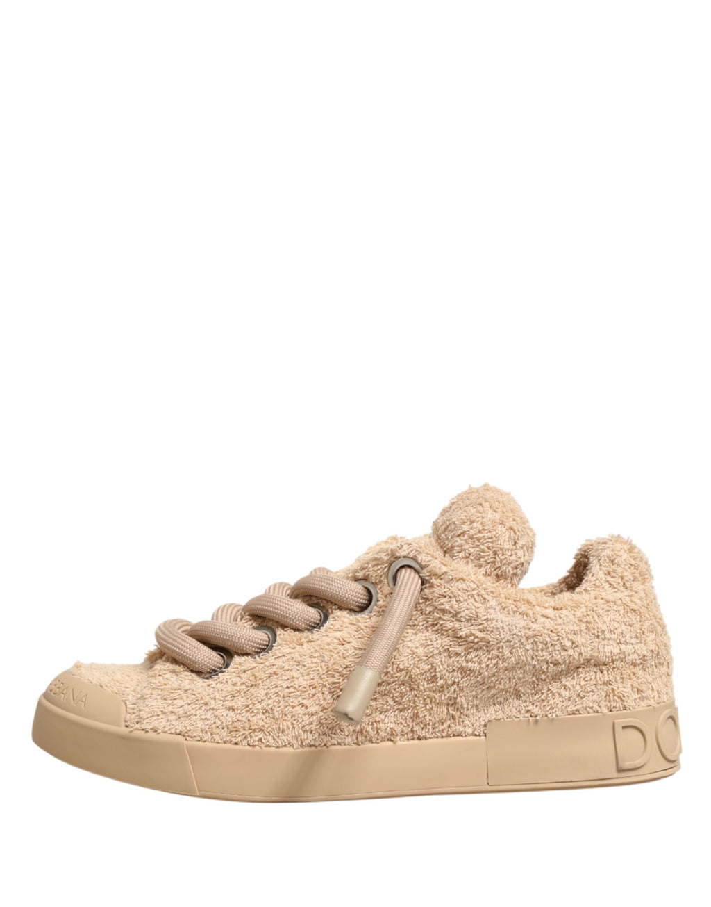 Shoes Beige Faux Shearling Low Top Sneakers