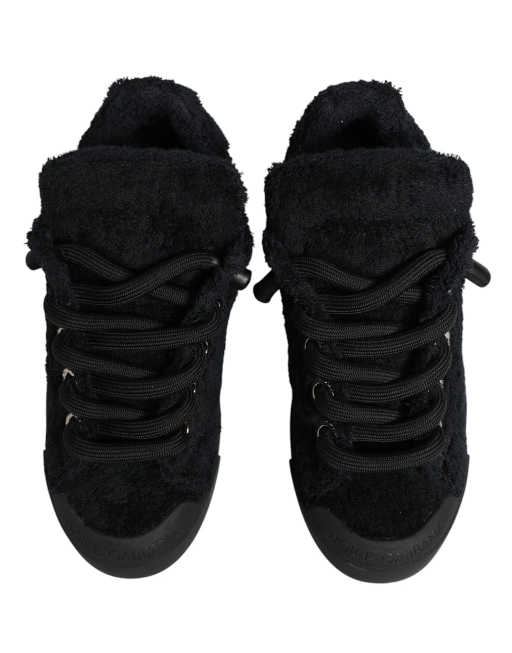 Black Faux Shearling Low Top Sneakers Shoes