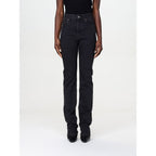 Black Cotton Straight-Leg Jeans