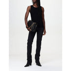 Black Cotton Straight-Leg Jeans