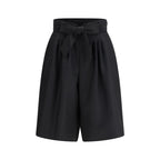 Black Wool Bermuda Shorts