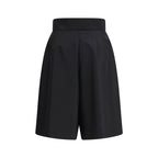 Black Wool Bermuda Shorts
